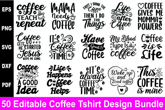 Coffee T-shirts Mega Craft Bundle: Graphics & Freebies