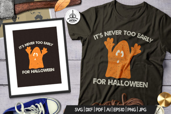 Halloween Ghost Print T-Shirt Retro: Graphics & Templates