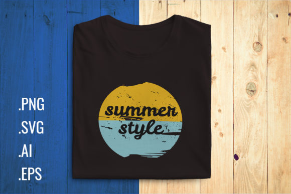 Summer Style Vintage T-Shirt Design 1: Graphics & Print Templates
