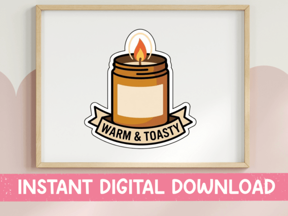 Warm and Toasty Candle Sticker: Graphics for T-Shirt Designs